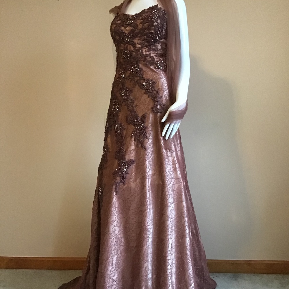 Wedding or formal elegant train gown.